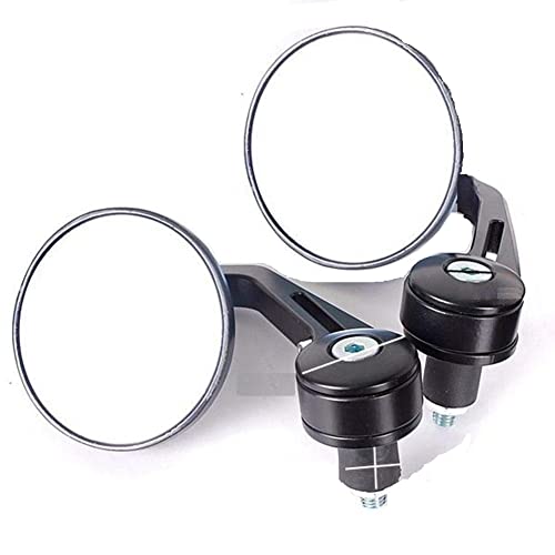 SGTB Bar End Rear View Round Bar Grip Edge Mirror for RE Bullet 350 500 Bajaj Pulsar 150 180 200 Ns Scooty and Bikes- Set of 2