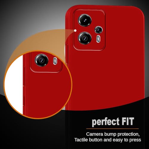 Image of Back Cover for Motorola Moto G13 4G / G23 4G | Full Camera Protection | Premium Liquid Silicon Case | Flexible Bumper Case for Motorola Moto G13 4G / G23 4G (Red)