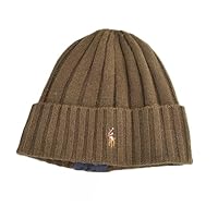POLO RALPH LAUREN Men's Signature Merino Cuffed Beanie Skull Cap Winter Hat Olive Green O/S