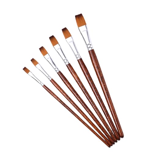 6 pinceles de pintura para artista, acuarela para óleo, acrílico, acuarela, gouache, cerdas de nailon, pinceles de dibujo para estudiantes