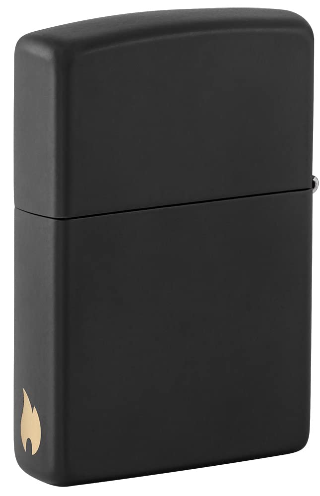 Zippo Encendedor a Prueba de Viento - Diseño de Llama - Negro Mate - Recargable - Reutilizable - Diseño a Prueba de Viento - Caja de Regalo Hecho en EEUU - Exclusivo en Amazon - 4
