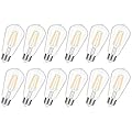 TOBUSA Vintage LED Edison Bulbs 6W, 900lm Super Bright LED Bulbs, 60W Equivalent Light Bulbs, ST58 Antique LED Filament Bulbs, 2700K Warm White, E26 Base Non-Dimmable Bulbs for Home, Office, 12-Pack