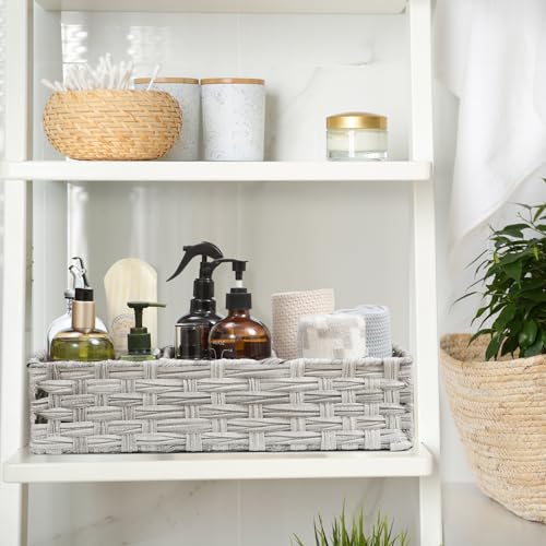 image for AOZITA [Larger Compartments] Toilet Tank Topper Paper Basket - Multius