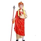 AINIFU The Journey To The West's Tang Monk Cassock with Buddha Beads and Hat Costume(Not Contain Mace)