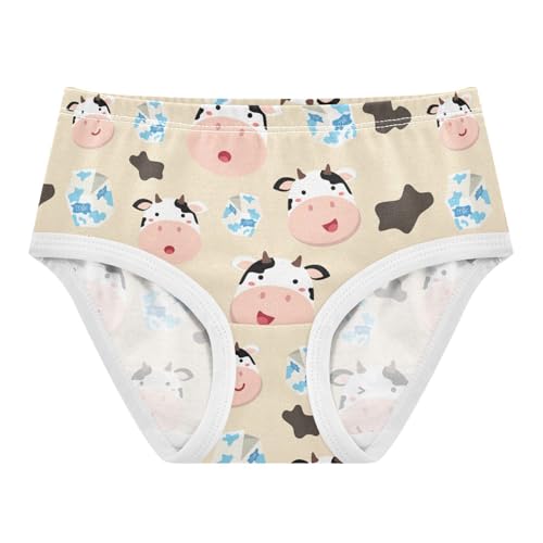 Wusikd Cow Milk Girls' Underwear Cotton Cow Print Girls Briefs Soft Toddler Underwear 4T