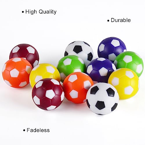 RAYNA GAMES 12 Stück Kickerbälle, 32MM Tischfußball, Reguläre Größe Kickerbälle, ABS Tabletop Fußball für Erwachsene Kinder Fußball Tisch Spiel-Vielfarbigkeit