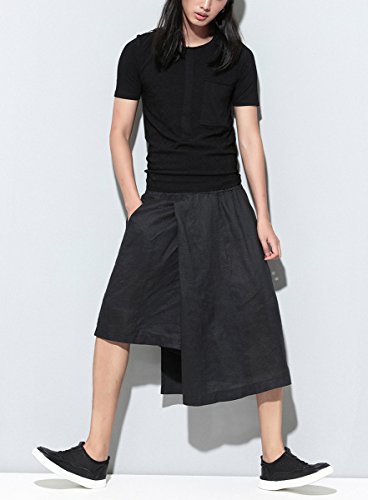 ELLAZHU Men Summer Casual Wide Leg Capri Pants GYM136, One Size4