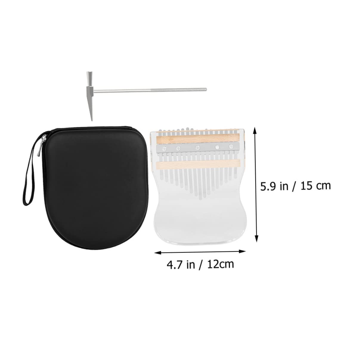 Sosoport 17-key Acrylic Kalimba Ideal for Beginners Portable Music Instrument Case