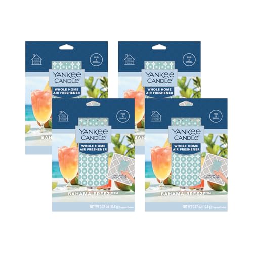 Yankee Candle Whole Home Air Freshener Long Lasting Odor Eliminating Fragrance for Home Continuous Room Freshener Bahama Breeze (Pack of 4)