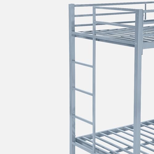 Image of Pilio Twin Over Twin Metal Bunk Bed | Bunk Bed Without Storage for Kids | Double Decker Bed for Kids Room Furniture | Bunker Bed Metal Frame