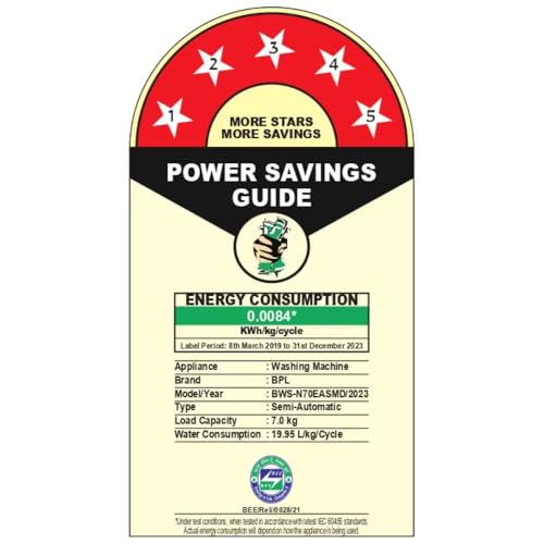 Image of BPL 7 Kg 5 Star Semi-Automatic Top Loading Washing Machine, Maroon Red, BWS-N70EASMD