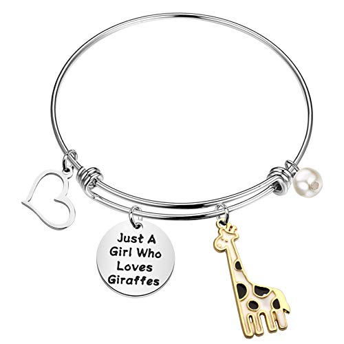 FAADBUK Funny Giraffes Bracelet Animal Lover Gift Just A Who Loves Giraffes Jewelry Bracelet Giraffes Lover Gift Giraffes Jewelry (Giraffes Br-S)