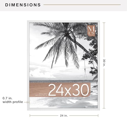 Image of MCS Foundation 24x30 Poster Frame Traditional White, Vertical & Horizontal Wall Hanging Large Picture Frame for Photos, Posters & Art Prints (1-Pack)
