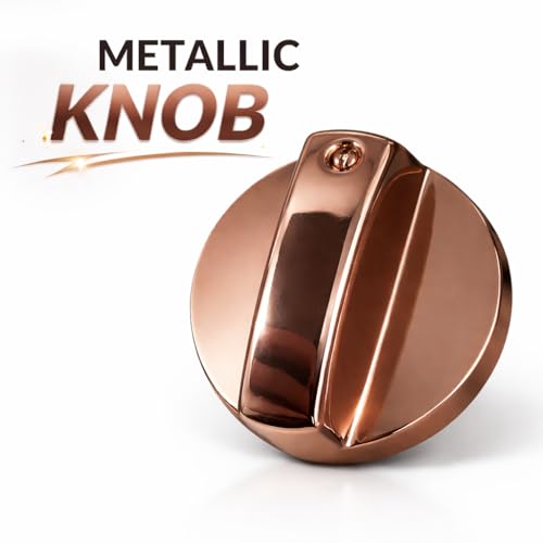 Image of Everflame Shine & Stylish Metallic Knob | Kitchen Gas Stove | LPG & PNG Gas | Compatible 8mm Spindle Gas | Kitchen Tool | Heavy-Duty Metal Knob (Rose Gold, Pack of 3 /)