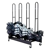 Champion Sports Heavy Duty Four Stack Shoulder Pad Rack with Swivel Casters