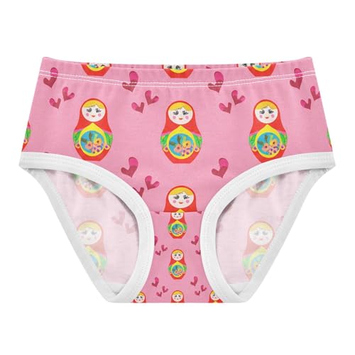 Colorful Russian Nesting Dolls A Pink Hearts Toddler Girls's Underwear 2T 202c1251