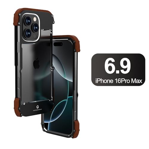 Coque iPhone 16 Pro Max en métal et silicone noir, l'élégance rigide