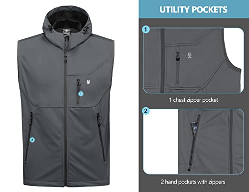 Little Donkey Andy DK1291GE03 Men'S Lightweight Softshell Vest Hooded Windproof Sleeveless Jacket thumb #5