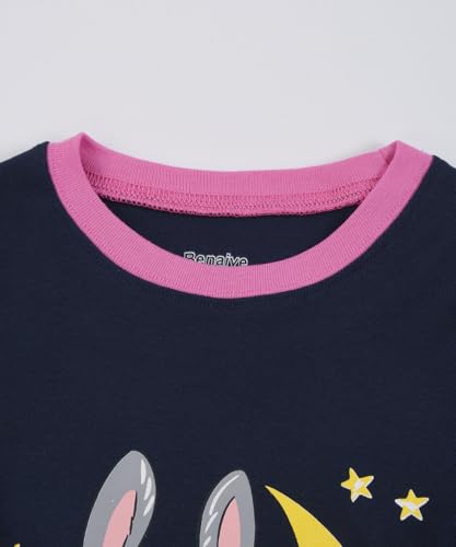 Benaive Kids Easter Pajamas Boys Girls Bunny Easter Pjs Long Sleeves Set 100% Cotton Novelty Children Sleepwear 2 Pieces2