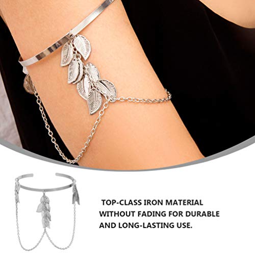 Happyyami 1 peça de braço com espiral de folha, bracelete com borla, braço superior do braço, punho