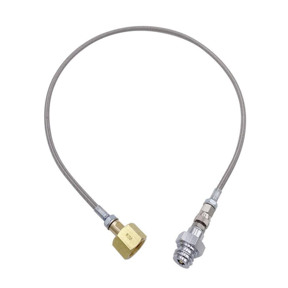 EasyByMall Adaptador de manguera de alta presión para carbonatadores de agua Blue Home, W21.8-14 a ACME, conexión cilíndrica de 90 cm, línea de transferencia de metal