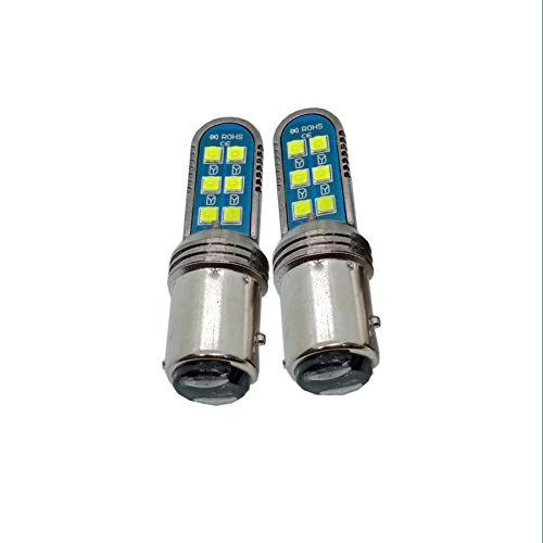 Image of Universal Bay15D 1157 Led Parking Back Tail Light For All Car And Bikes Strobe Function Pack Of 2, White