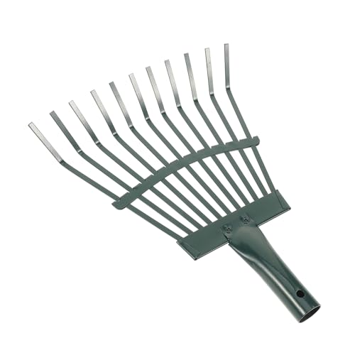 ibasenice Rastrillo para Jardinería Herramienta De Limpieza Metálica para Césped y Arbustos Exteriores Fácil De Usar