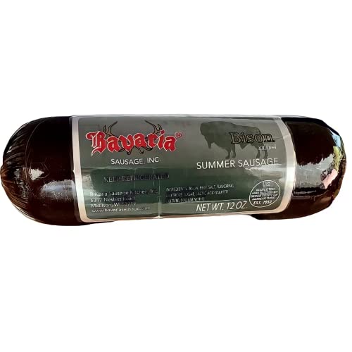 Deli Direct Bison Summer Sausage, Venison Meat, Wild Game Summer Sausage, Exotic Meat, Sausage Roll, Charcuterie Meat, Game Meat, 12 Oz #TOP22