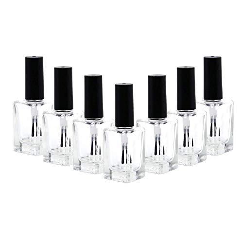 Adecco Llc Empty Nail Polish Clear Bottles With Brush Cap Funnel And Mixing Ball (15Ml 5P) #TOP4