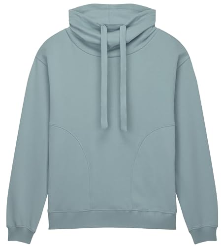 Image of Organic Funnel Neck Sweatshirt: Womens - Sueded Slate Green - L