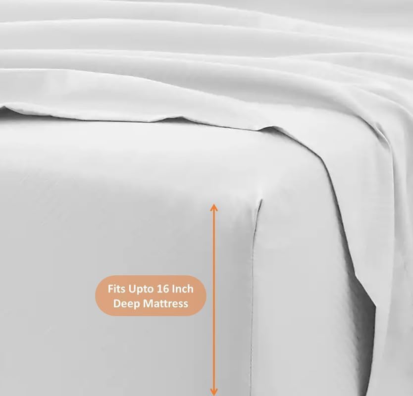 Miniatura 3 de Femini Fashion My Egyptian Giza - Sábanas de algodón Giza tamaño King, bolsillo extra profundo de 16 pulgadas, 100% algodón Giza de fibra larga,