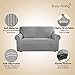 Easy-Going Stretch Sofa Slipcover 1-Piece Sofa Cover Furniture Protector Couch Soft with Elastic Bottom for Kids, Polyester Spandex Jacquard Fabric Small Checks (Sofa, Light Gray)