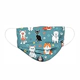 Yassk Disposable Face Masks, Face Masks of 50 Pack Disposable Mask- Cats and dogs Printed Adult Disposable Face Masks for Women Men (GG, Medium)