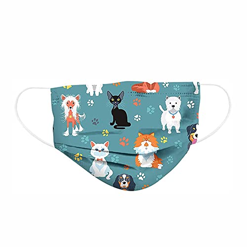 Disposable Face Masks, Face Masks Of 50 Pack Disposable Mask- Cats And Dogs Printed Adult Disposable Face Masks For Women Men (Gg, Medium) #TOP4