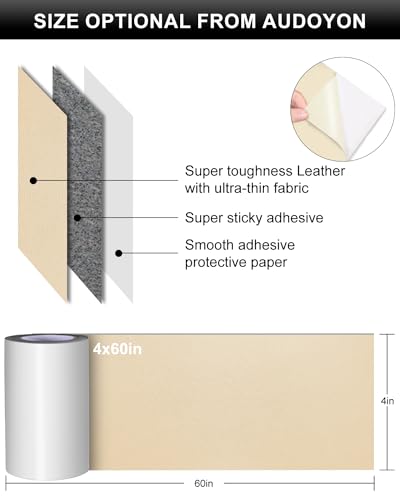 Numola Self-Adhesive Repair Patch, Anti Scratch Sofas Patch for Couch, Car Seat, DIY Furniture Upholstery, Handbags, Jackets (Beige)