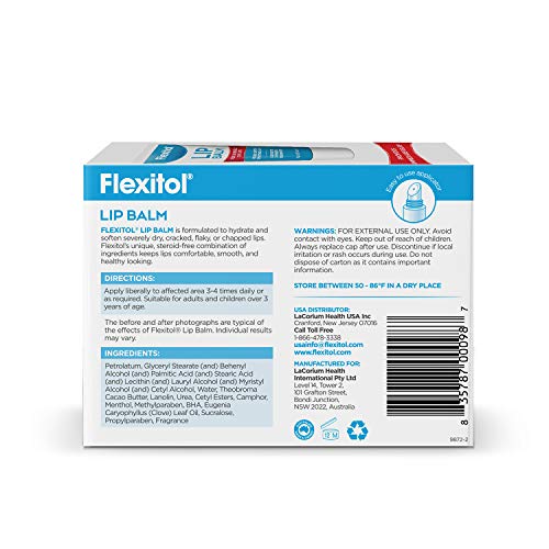 Flexitol Lip Balm, 0.35 Ounce Tube (3 Pack) #TOP2
