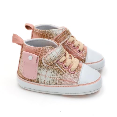 Checkered Canvas Shoes for Baby Boys and Girls,Lightweight and Breathable，0-18Months Infant Firstwalk Sneakers4