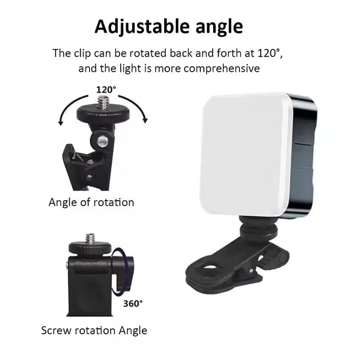 Image of Rechargeable LED Pocket Video Light with Clip, Dimmable Selfie & Photography Fill Light, Type-C Charging, 3200K-6500K Adjustable Brightness for Mobile, Tablet, Laptop, DSLR Camera