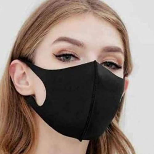 Image of Black Cotton Face Mask Reusable: Super Soft Washable Cover for Protection against Dust and Airborne Particles for Men /Women /Unisex Adults.