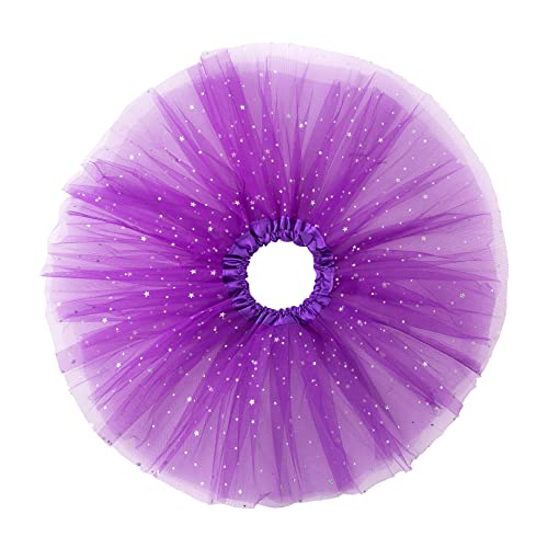 Jastore® Girls Layered Stars Sequins Tutu Skirt Princess Ballet Dance Dress (Purple) #TOP1
