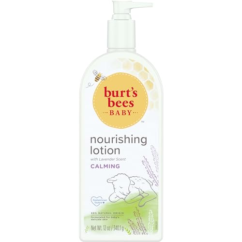 Image of Burt's Bees Baby Nourishing Lotion with Lavender, Calming Baby Lotion, Pediatrician Tested, 99.0% Natural Origin, 12 Ounces