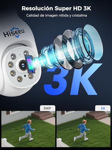 Hiseeu 5MP Wireless PTZ Security Camera System, Indoor Outdoor IP66 Waterproof WiFi Camera, 4K 10CH NVR, 2-Way Audio, Motion Detection Alarm, 24/7 Surveillance, 1TB Hard Drive (Plug-in Power Supply)