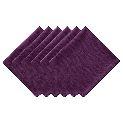 DII Variegated Tabletop Collection, Napkin Set, 20x20, Eggplant, 6 Piece