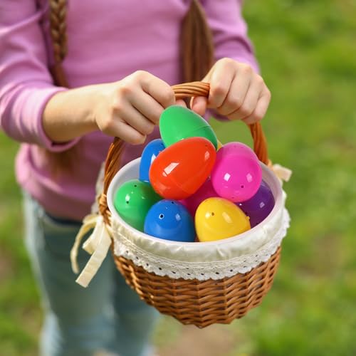 Image of 12Pcs Plastic Bright Easter Eggs Assortment, 3.15'' Fillable Easter Eggs Empty Bulk, Perfect for Easter Egg Hunt /Surprise Egg (Pack of 3)