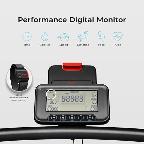 Image of Sunny Health & Fitness Smart Curved Manual Treadmill, Non-Motorized Self-Powered Running Machine, Heavy-Duty Commercial-Grade Endurance Training with 8-Level Magnetic Assistance, Adjustable Handlebar