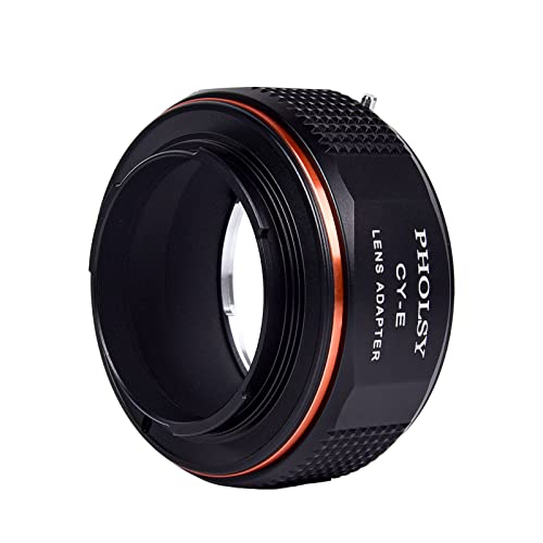 Adaptador de lente PHOLSY compatible con lentes Contax Yashica CY para cámaras Sony E | Convertidor de montaje manual compatible con Contax a Sony E, Yashica a Sony E, CY a E, CY a NEX miniatura 6