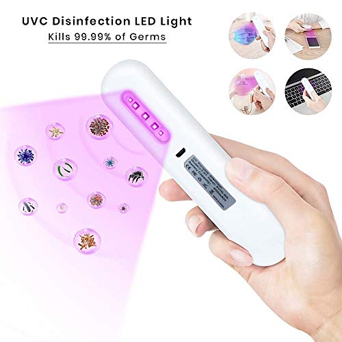 Luz UV Germicida Lampara Ultravioleta Desinfección Virus Portátil. Perfecta Como Esterilizador UV, Desinfectante Superficies. Índice Antibacteriano 99.99% para Casa Oficina Coche