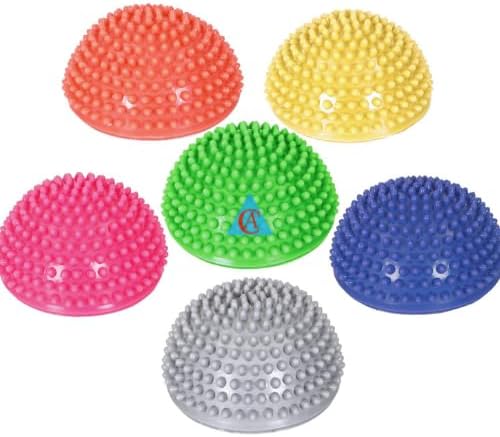 CA Sports Exercise Half Spiky Massage Ball Balance Pod Foot Fitness Pods for Children and Adults Pack of 6