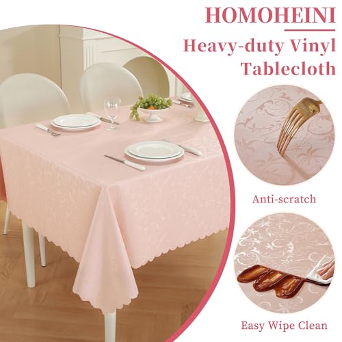 HOMOHEINI Waterproof Heavy Duty Vinyl Tablecloths, Pink, 60"x120" by HOMOHEINI - Used condition - Image 4