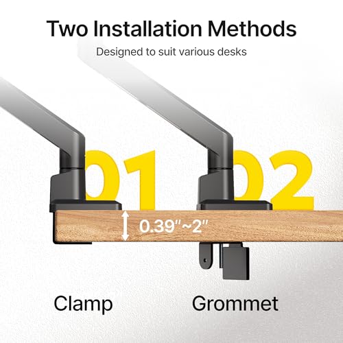 monTEK Single Monitor Arm with USB for Max 45 Inch Ultrawide Screens Adjustable Monitor Desk Mount Holds 35 Lbs Cable Management with C Clamp/Grommet Desk Mount, VESA 75/100mm, MA1007UCBK